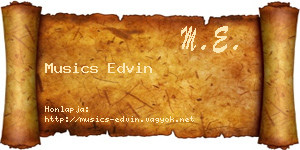 Musics Edvin névjegykártya